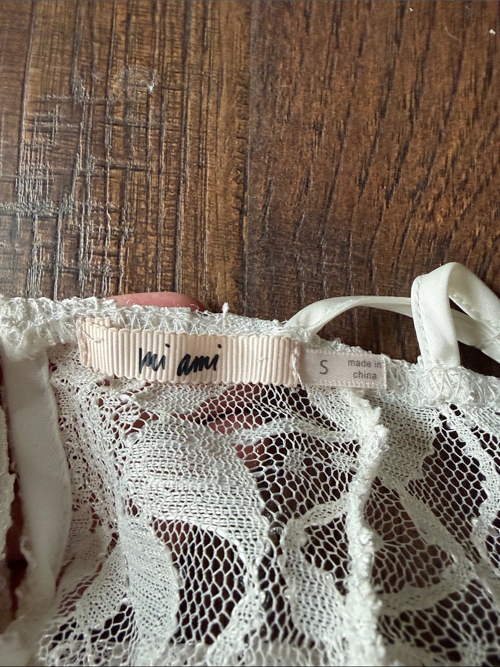 miami White Lace Bodysuit Camisole with Pearl Buttons - Picture 6 of 6